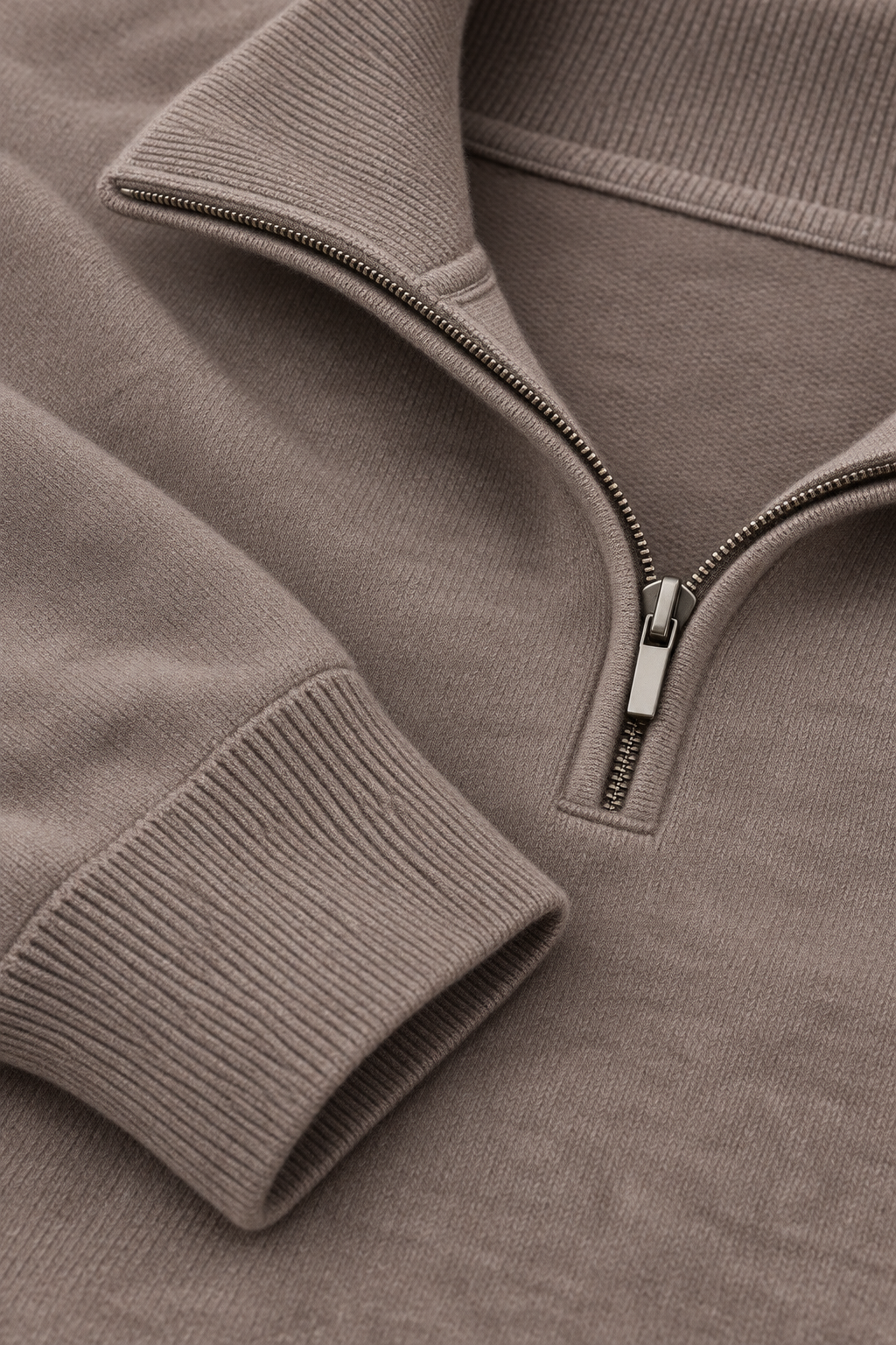 Heren Trui met Halve Rits en Hoge Kraag