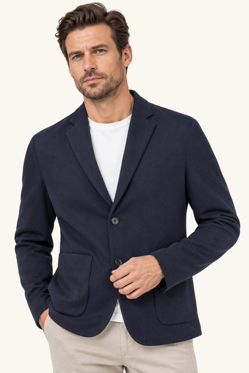 Heren Klassieke Blazer met Opgestikte Zakken