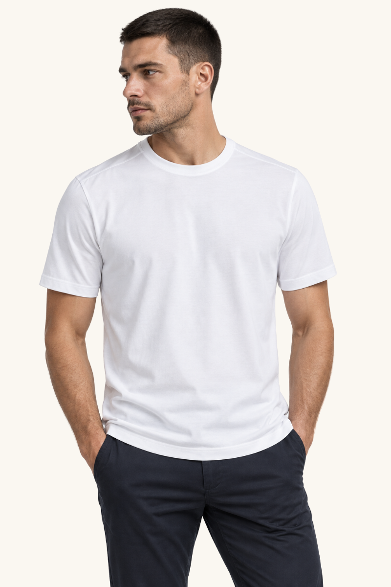 Heren T-shirt met Korte Mouwen en Ronde Hals