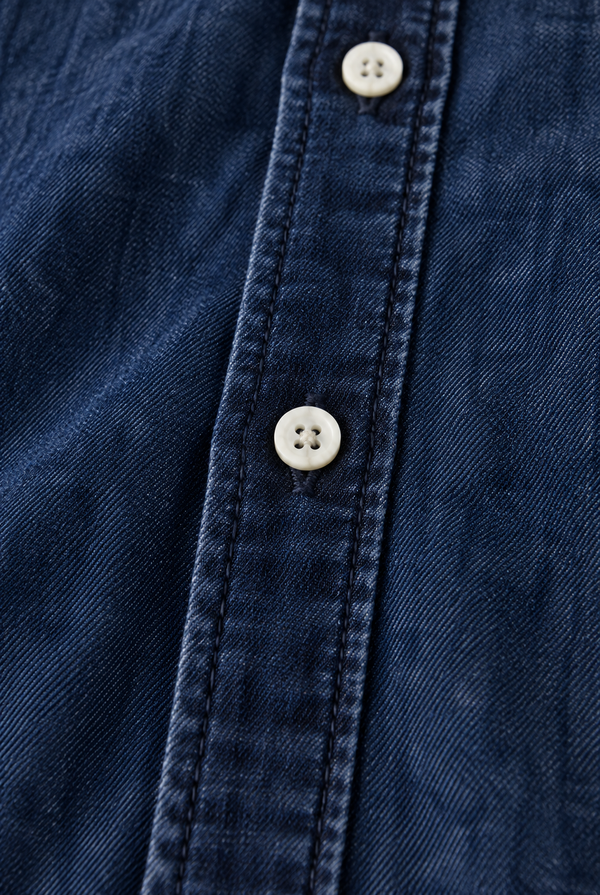 Heren Denim Overhemd met Lange Mouwen