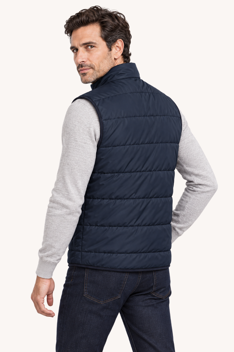 Heren Gewatteerde Bodywarmer met Hoge Kraag
