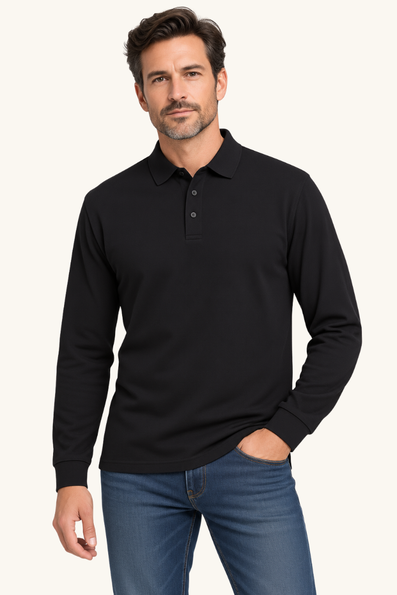 Heren Poloshirt met Lange Mouwen