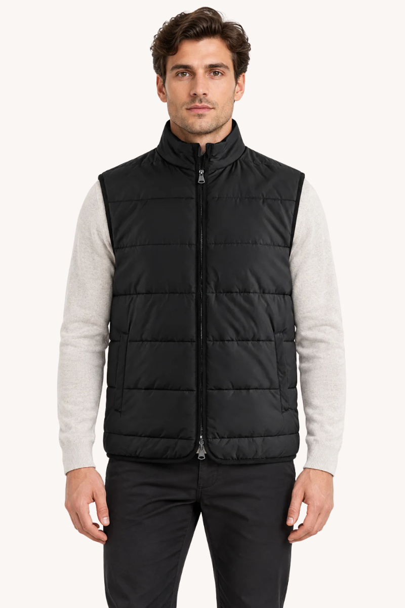 Heren Gewatteerde Bodywarmer met Hoge Kraag