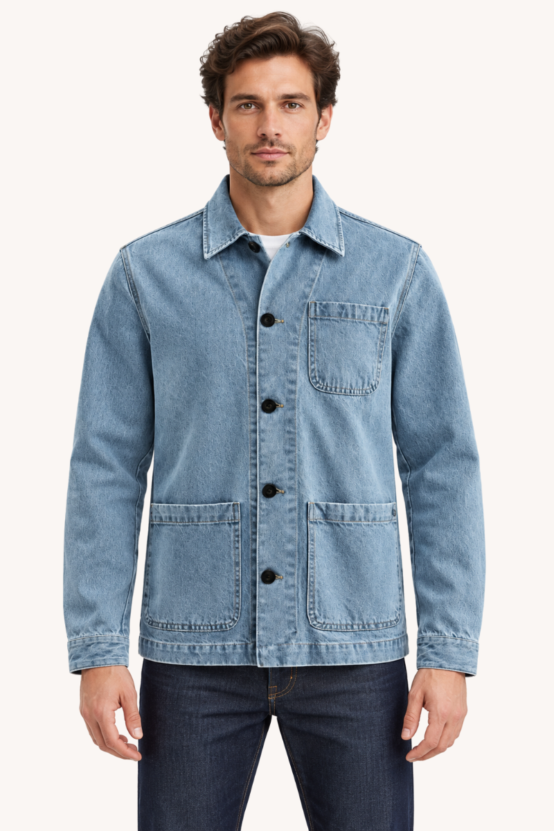 Heren Denim Overshirt met Zakken