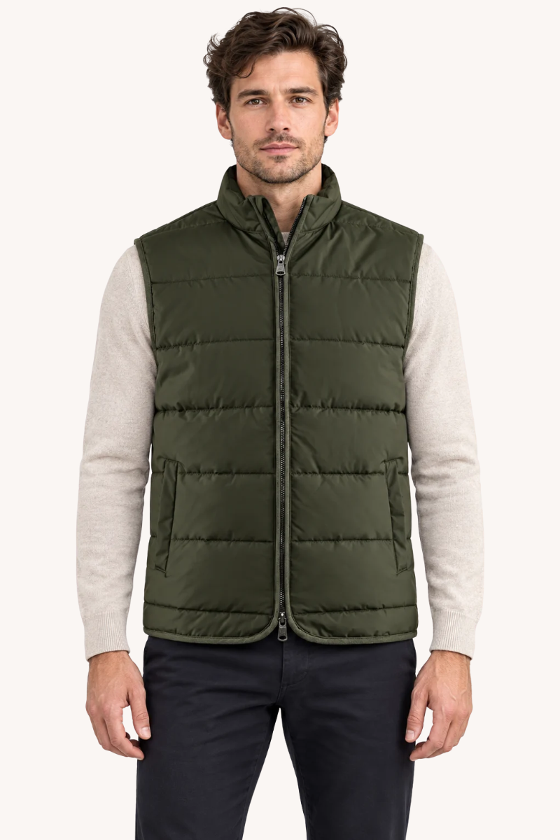 Heren Gewatteerde Bodywarmer met Hoge Kraag