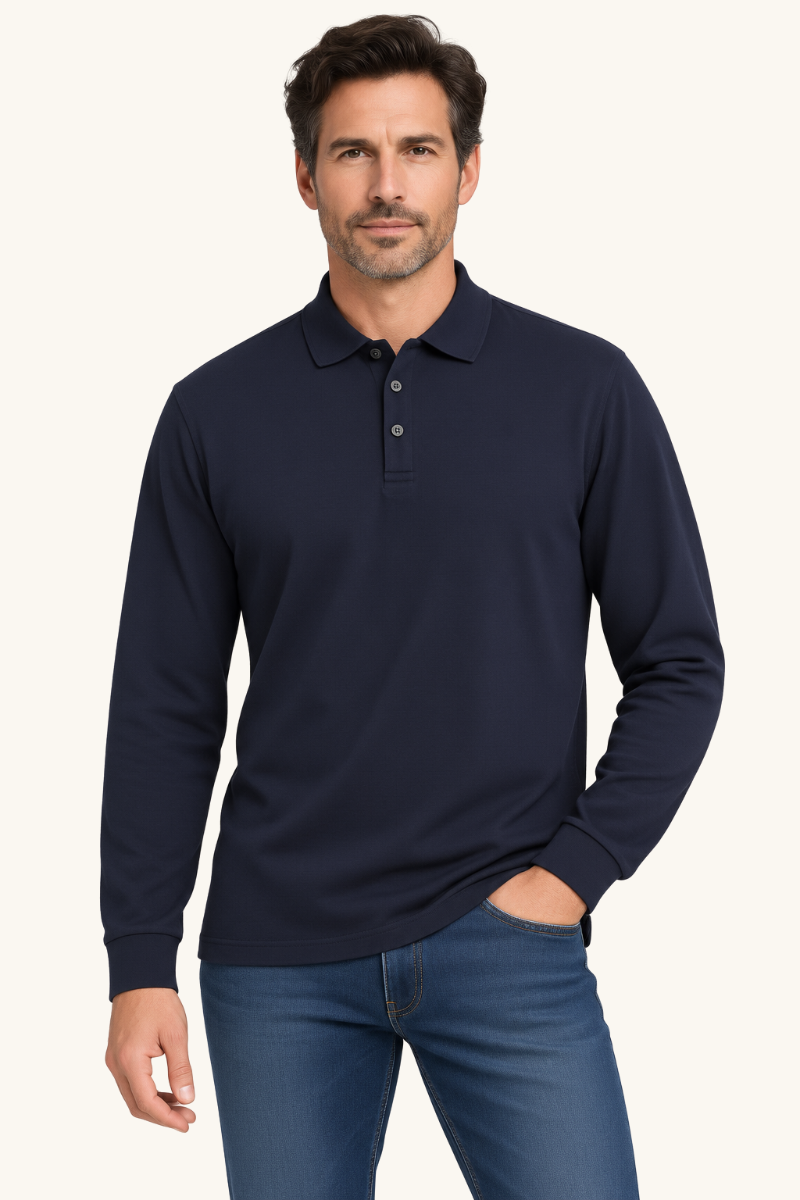 Heren Poloshirt met Lange Mouwen