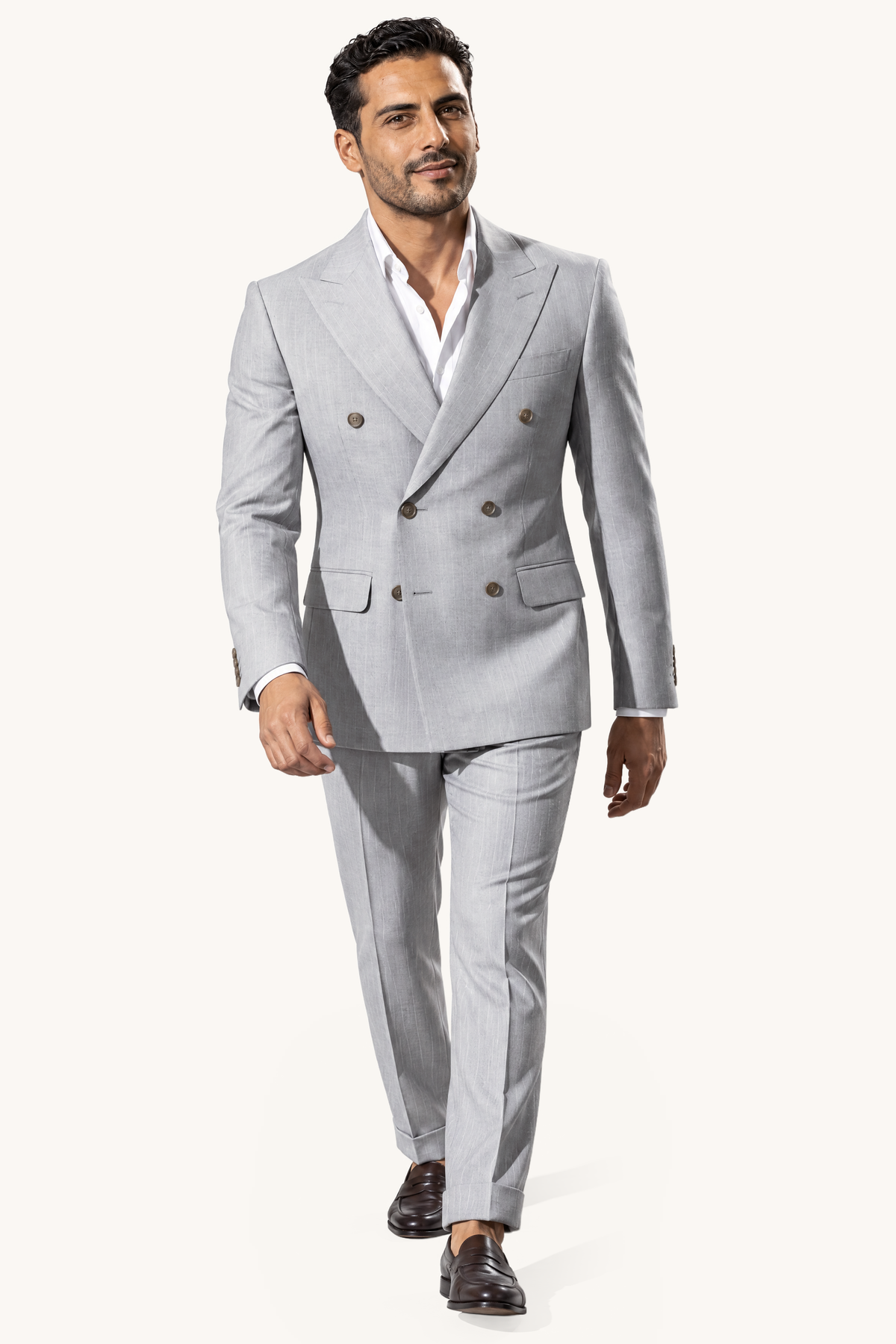 Tuscany DB Grigio Suit — volledig pak op model, vooraanzicht