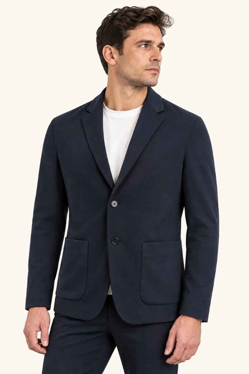Heren Klassieke Blazer met Opgestikte Zakken