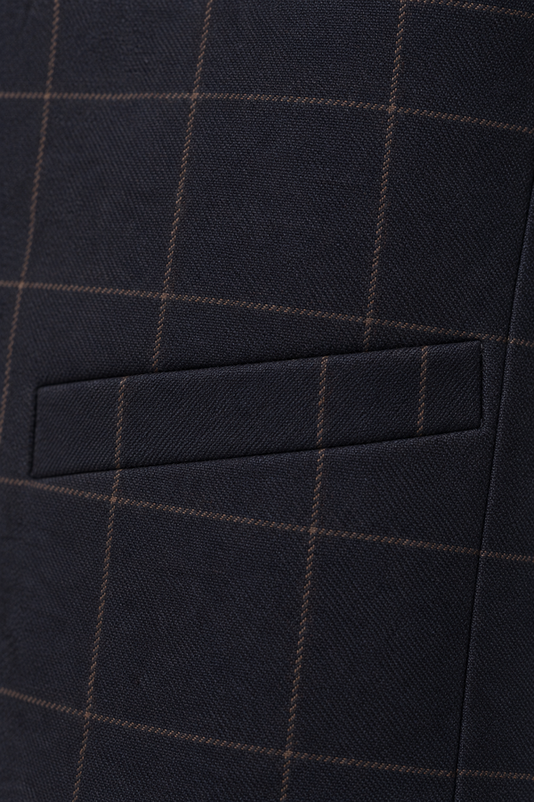 Heren Geruit Gilet met Revers en Knoopsluiting