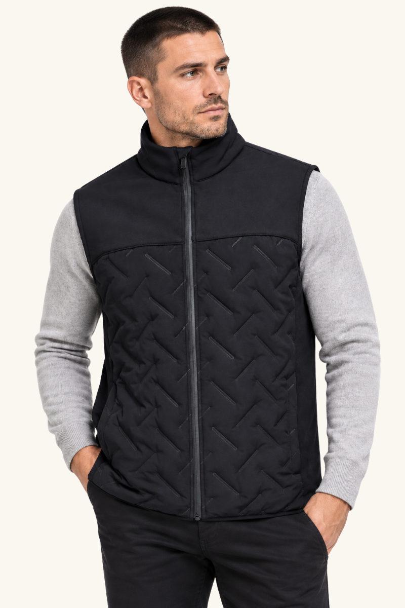 Heren Gewatteerd Mouwloos Vest met Ritssluiting