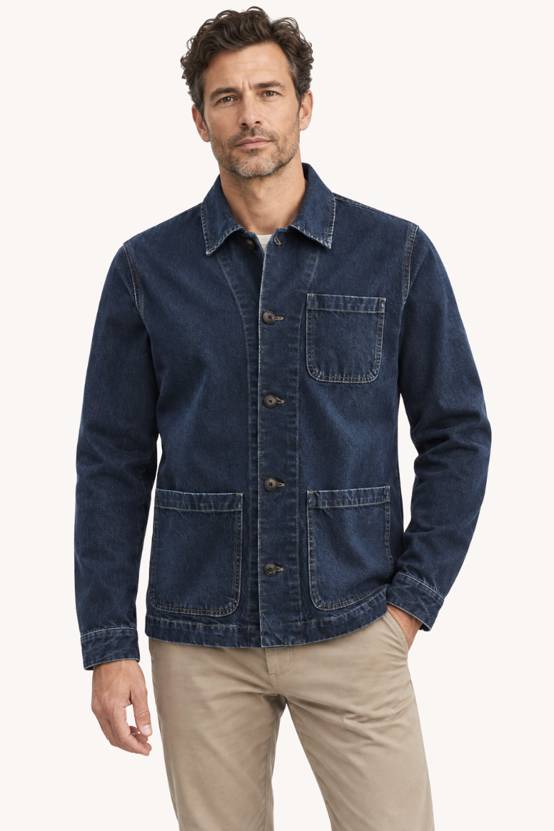 Heren Denim Overshirt met Zakken