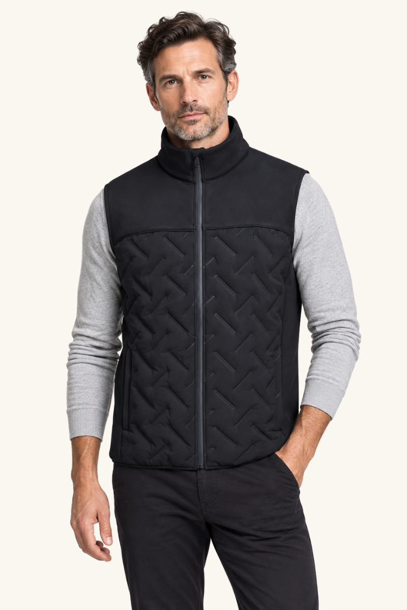 Heren Gewatteerd Mouwloos Vest met Ritssluiting