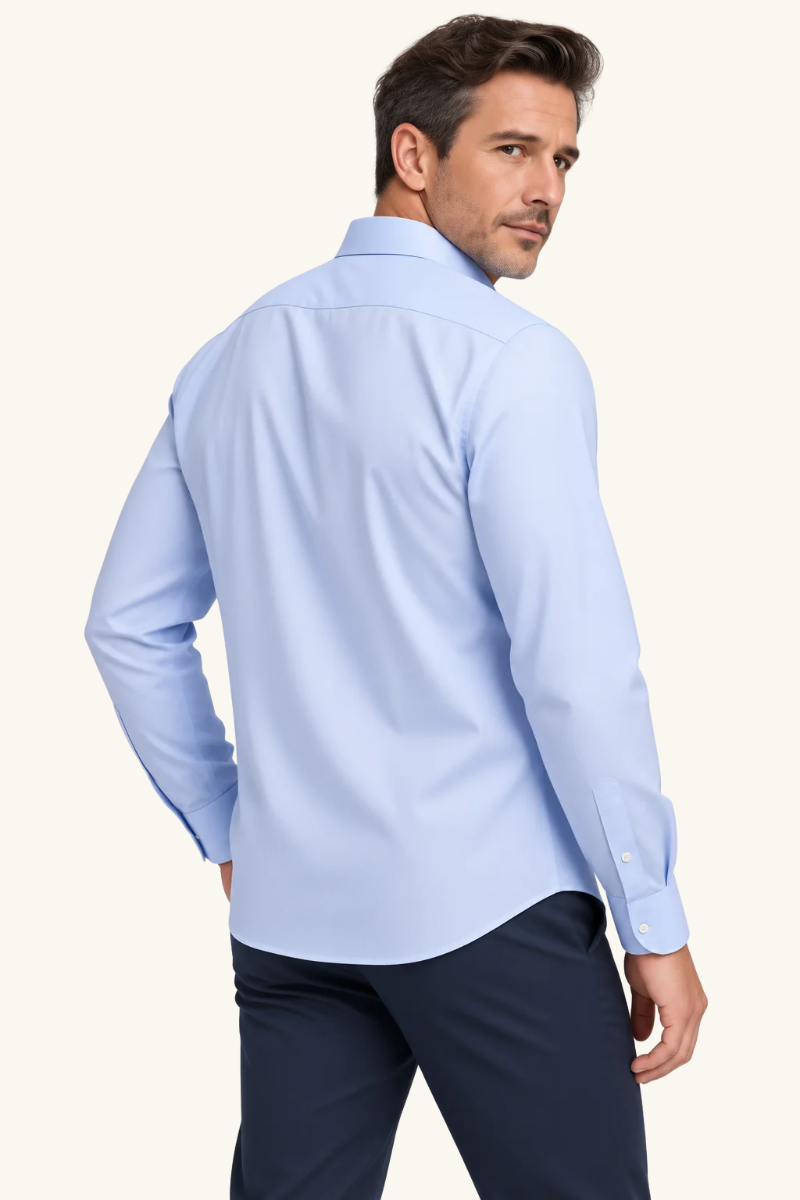 Heren Stretch Slim Fit Overhemd met Lange Mouwen