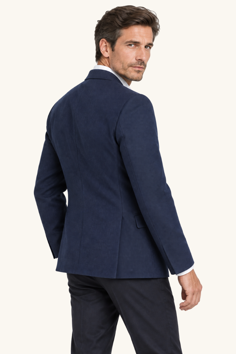 Heren Klassieke Blazer met Revers en Knoopsluiting