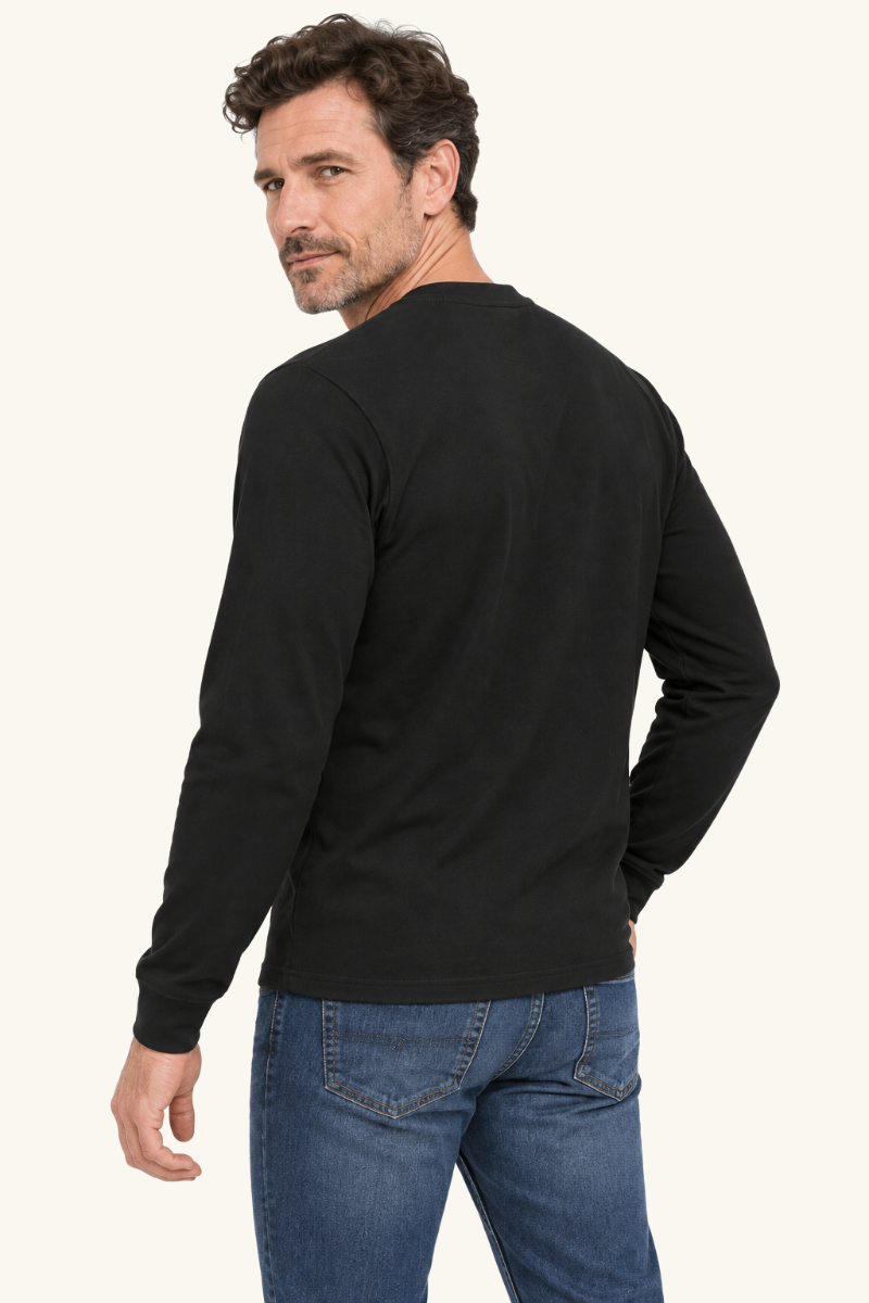 Heren T-shirt met Lange Mouwen en Ronde Hals