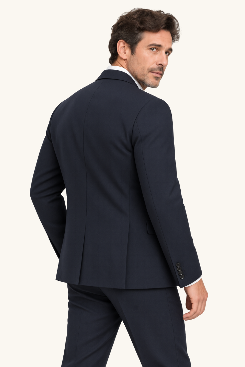 Heren Klassieke Blazer met Revers en Knoopsluiting