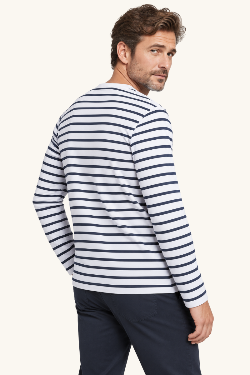 Heren Gestreept T-shirt met Lange Mouwen
