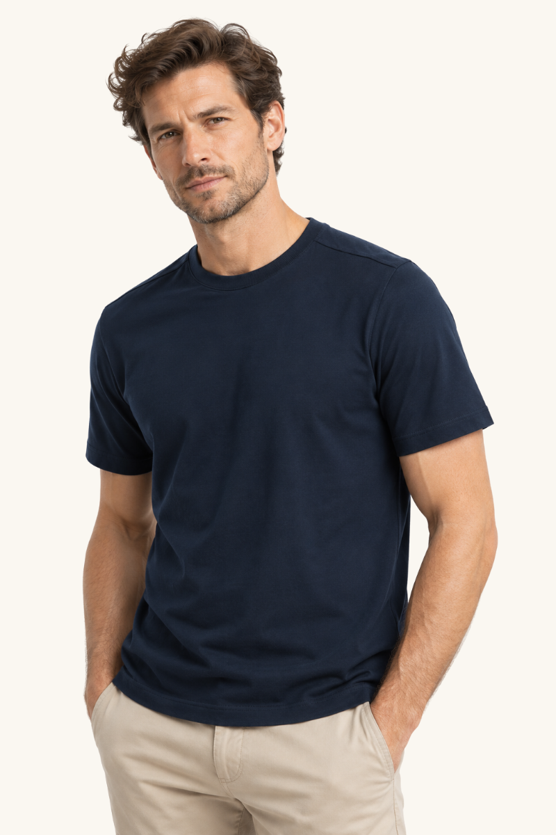Heren T-shirt met Korte Mouwen en Ronde Hals