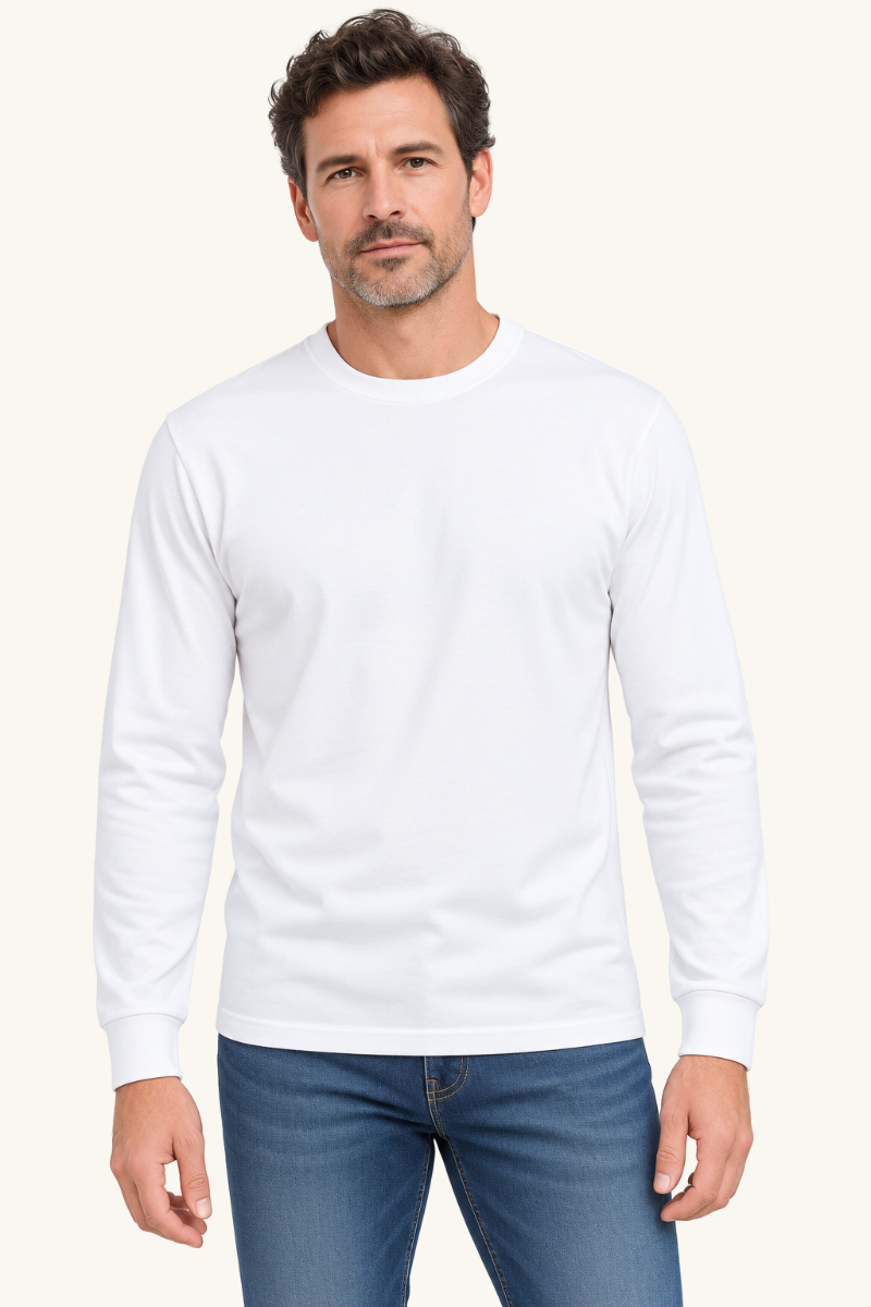 Heren T-shirt met Lange Mouwen en Ronde Hals