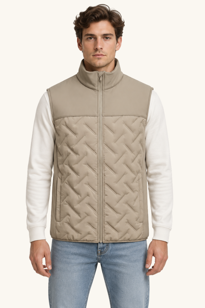 Heren Gewatteerd Mouwloos Vest met Ritssluiting
