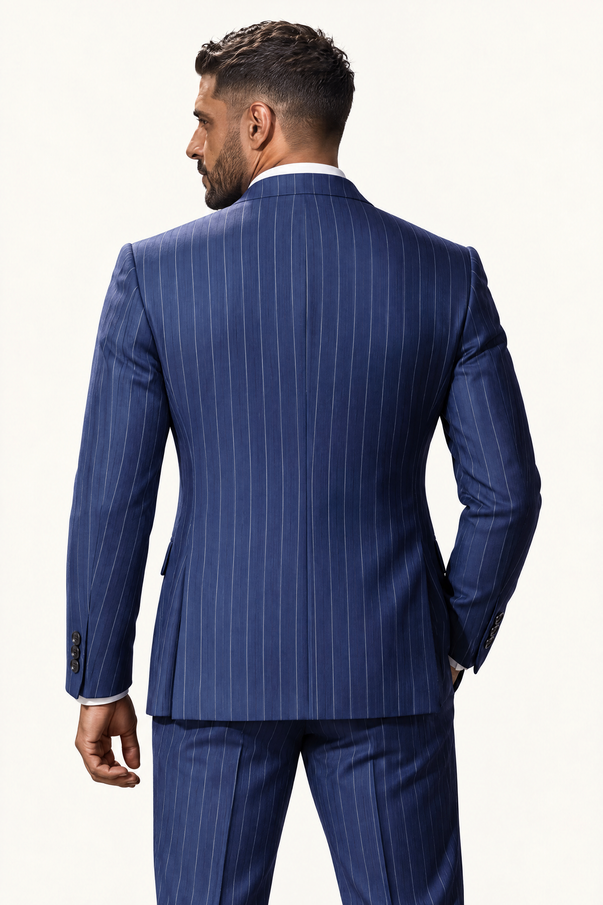 Tuscany DB Marine Banda Suit — colbert op model, achteraanzicht