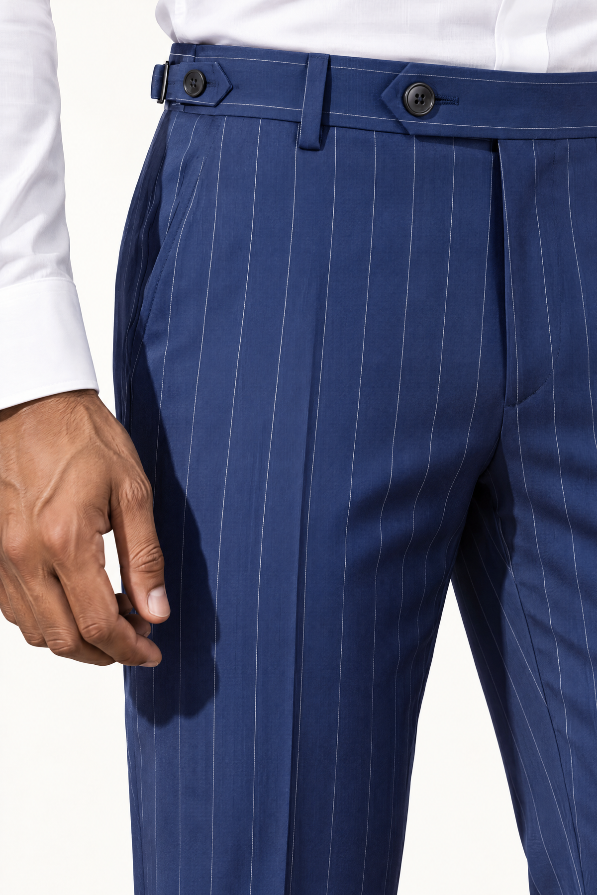 Tuscany DB Marine Banda Suit — taille met bandplooi en sluiting