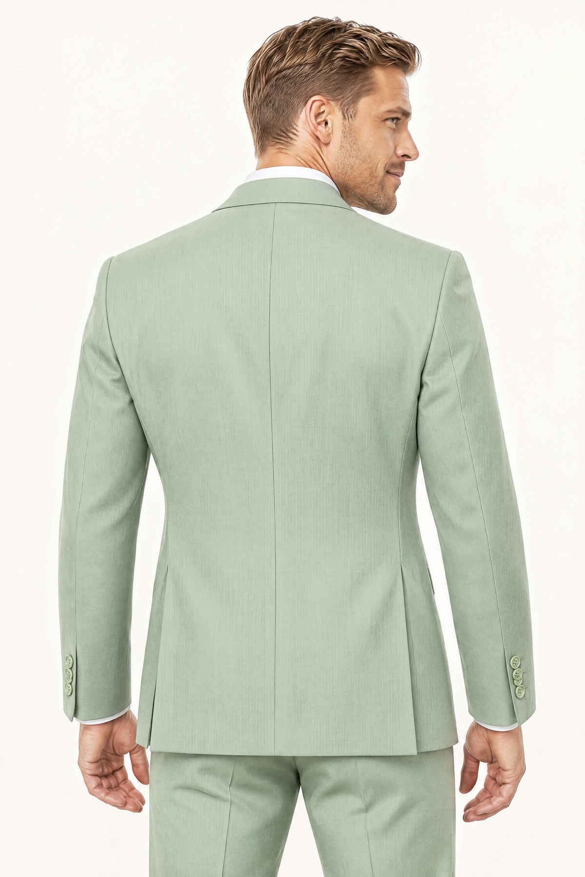 Tuscany Green Suit — colbert op model, achteraanzicht
