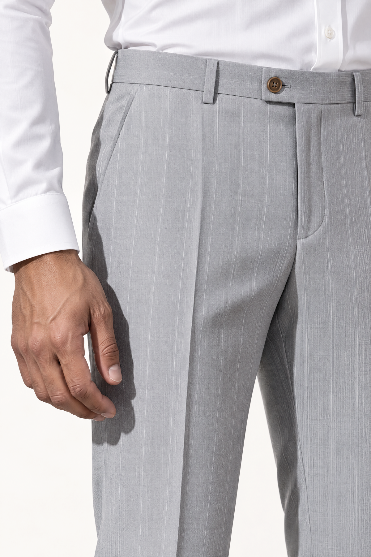 Tuscany Grigio Banda Suit — taille met bandplooi en sluiting