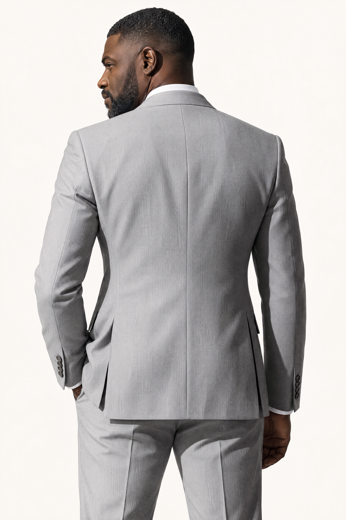 Tuscany Grigio Suit — colbert op model, achteraanzicht