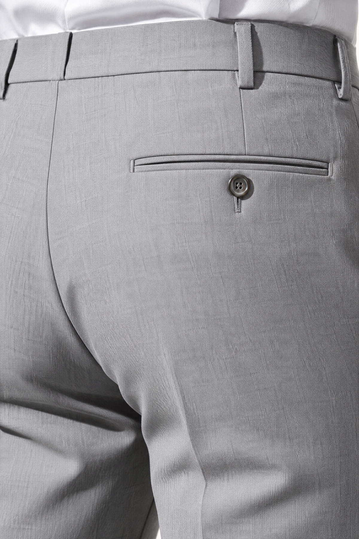 Tuscany Grigio Suit — paspelzak achterzijde pantalon