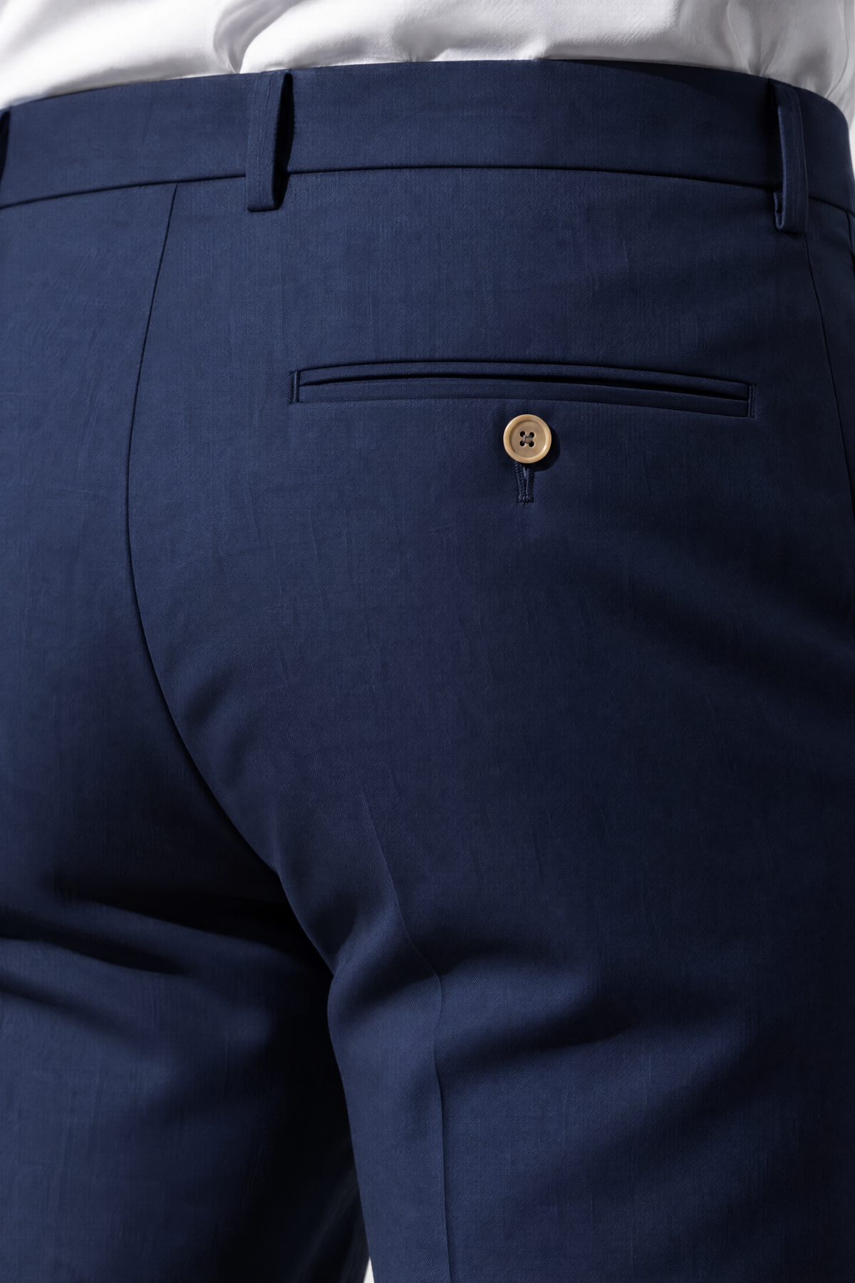 Tuscany Marine Blue Suit — paspelzak achterzijde pantalon